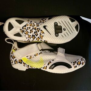 BNWT Nike Superrep cycling shoes size 8 — white, leopard — run SMALL by …